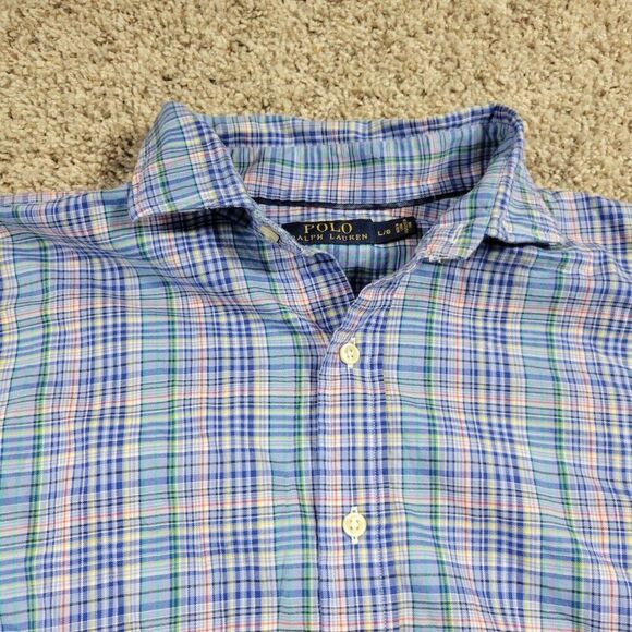 Polo Ralph Lauren Shirt Mens Large Colorful Plaid Button Up Long Sleeve Preppy - Picture 7 of 7
